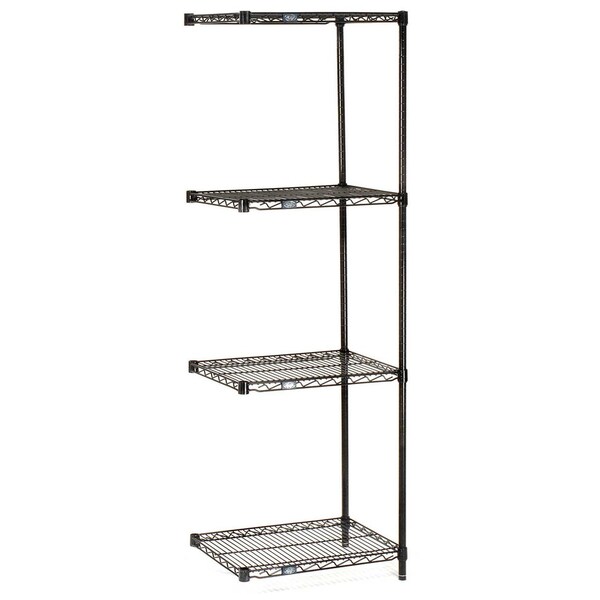 Nexel Wire Shelving Add-On, Black Epoxy, 24W X 18D X 63H A18246B - main
